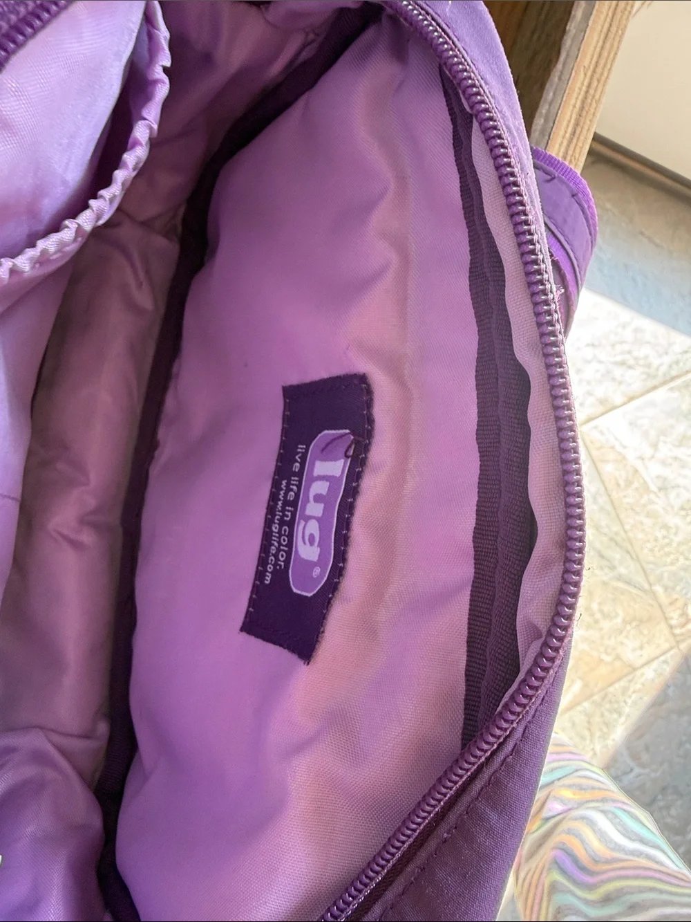 lug Quilted Violet Crossbody Bag
